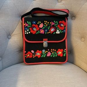 Vintage antique eastern European embroidered folk art bag